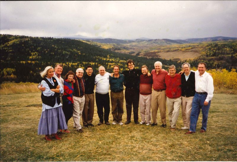 Peter Buchanan (sixth FROM THE left) WITH A GROUP OF CANADIAN TEC CHAIRS IN THE EARLY 90'S AT THEIR ANNUAL GATHERING.