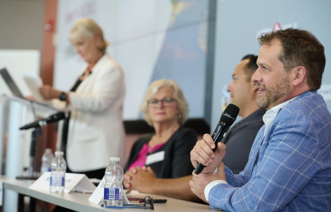 During the conference, a panel discussion took place involving Joanne Sigurdson, Eric Robert, and Miguel Cure, who discussed the significance of peer advisory networks like TEC Canada for family businesses. 
