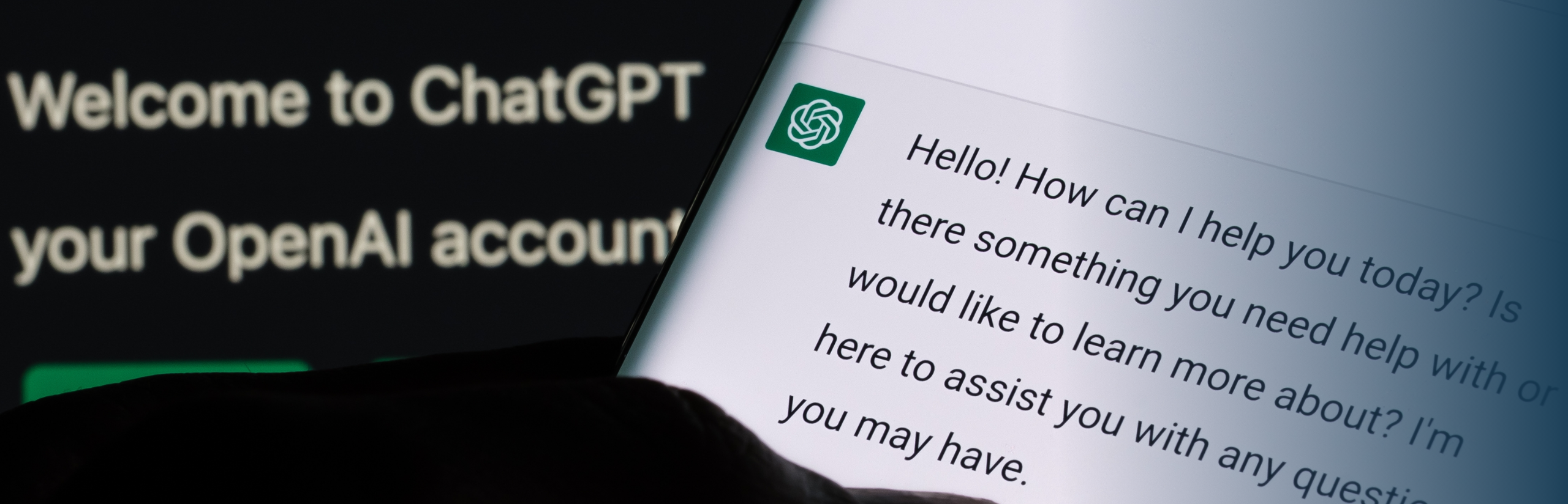 An image showing a user of ChatGPT on a mobile device.